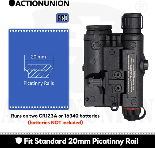 Vista 6 de ACTIONUNION Airsoft PEQ-15S Pro UHP láser azul visible + láser IR + linterna LED blanca
