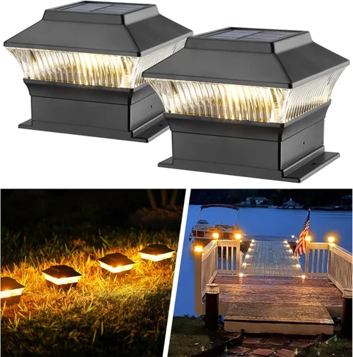 Vista 24 de 50 Lumen Luces Solares para Postes, 3 Modos Luces para Deck al Aire Libre, Valla, Tapa de Poste - 4x4 3.5x3.5 4.5x4.5 o 5.5x5.5, Luces LED