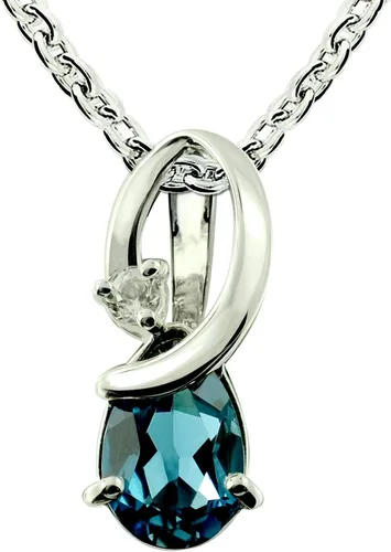 RB Gems - Colgante de plata de ley 925 con forma de pera, 0.354 x 0.236in, acabado chapado en rodio, 7.9in de largo