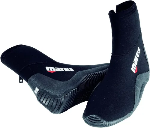Mares Botas de buceo clásicas para adultos de 5 mm de neopreno para hombres y mujeres - Punta ancha, suela nivelada y cremallera lateral