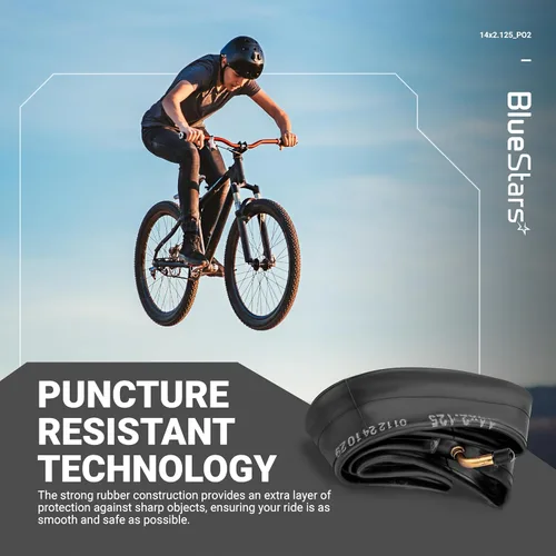 Vista 5 de BlueStars Heavy-Duty Bike Inner Tubes with Schrader Valve – Thick Butyl Rubber Replacement for for 14–26 Inch Bicycle & E-Bike Tires (2-Pack)