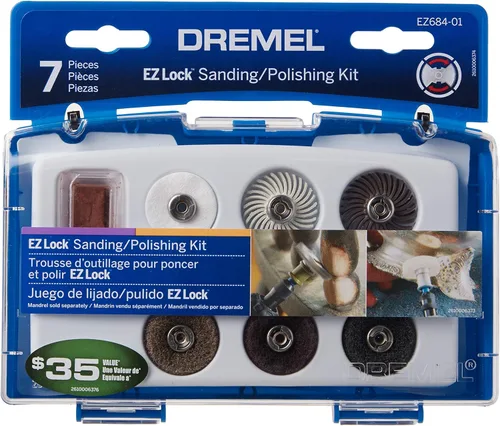 Vista 10 de Dremel EZ726-01 EZ Lock Kit de accesorios rotativos de lijado y pulido, juego de 8 piezas