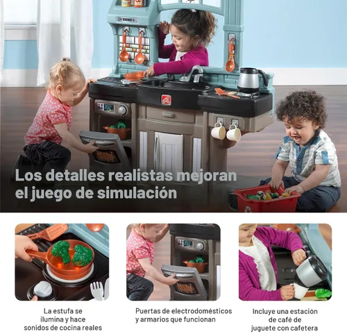 Vista 2 de Step2 Best Chefs - Juego de cocina para niños, cocina para interiores y exteriores, juego interactivo con luces y sonidos, hecho de plástico