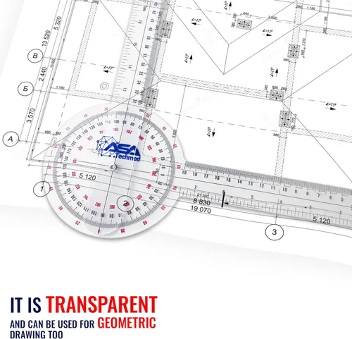 Vista 7 de ASA TECHMED 6 Pcs 360° 12, 8 and 6 Inch Medical Spinal Goniometer Angle Protractor Angle Ruler