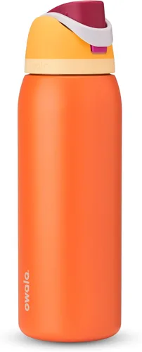 Vista 24 de Owala FreeSip - Botella de agua aislada de acero inoxidable con popote para deportes y viajes, sin BPA, 24 onzas, marea brumosa