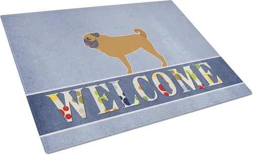 Vista 85 de Caroline's Treasures BB5552LCB Affenpinscher Tabla de cortar de vidrio de bienvenida grande decorativa de vidrio templado tabla de cortar y servir