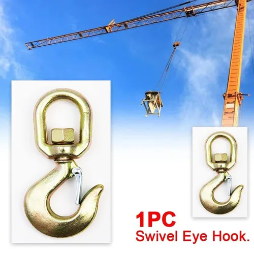 Vista 4 de Hi-Gear Ganchos giratorios de elevación de 2 toneladas para cadenas de elevación, capacidad de trabajo de 4,400 libras, gancho de ojo giratorio