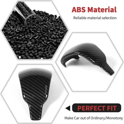 Vista 3 de RT-TCZ Cubierta de perilla de palanca de cambios de fibra de carbono, accesorios decorativos interiores para Jeep Grand Cherokee 2017-2020