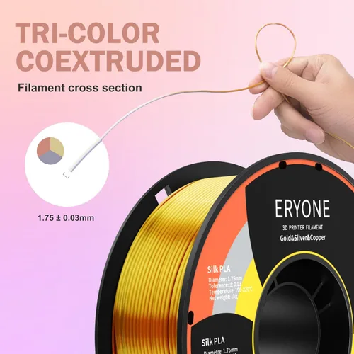 Vista 241 de ERYONE Filamento de ácido poliláctico (PLA) de seda para impresora 3D, de 1.75 mm +/- 0.03 mm, carrete de 1 kg (2.2 libras), verde esmeralda seda