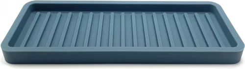 Vista 18 de Happitasa - Bandeja organizadora para fregadero de cocina de silicona, soporte de esponja y protector de encimera, estilo de líneas rectas