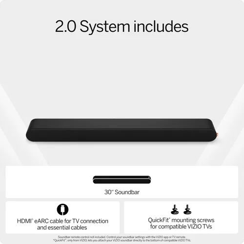 Vista 5 de VIZIO Barra de sonido 2.0 con Dolby Atmos y DTS:X, altavoz Bluetooth, compatible con QuickFit™ - SV200M-08 (nuevo, modelo 2024)