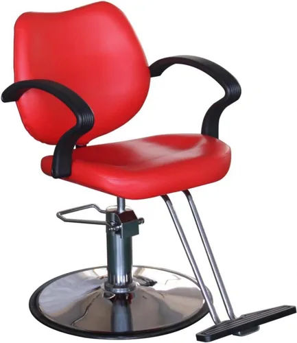 Vista 3 de Funnylife - Silla de peluquería con base redonda roja, bomba hidráulica, equipo de belleza
