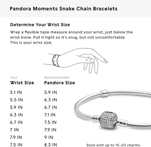 Vista 8 de Pandora firma cierre pulsera con Circonio Cúbico 590723cz-176.7