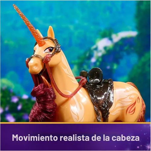 Vista 4 de Unicorn Academy, Poder de la Amistad Cinder con Silla y Brida Translúcida de 11 Pulgadas, Muñecas y Juguetes de Unicornio, Regalos y Pequeños