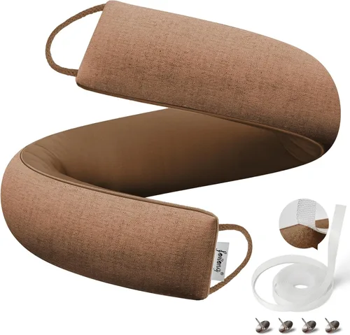 fowong Tope de puerta para parte inferior de la puerta, tapón de ruido ponderado de 30 pulgadas, bloqueador de corrientes de aire, color marrón