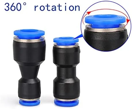 Vista 5 de Empuje para conectar accesorios, 10 piezas de conector rápido de línea de aire, kit de accesorios neumáticos de plástico de liberación rápida