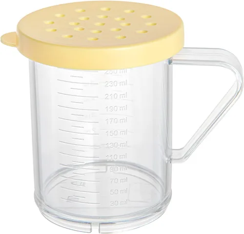 Vista 14 de Restaurantware RW Base - Mezclador de especias de plástico transparente de 10 onzas, 1 coctelera reutilizable para frotar en seco, incluye tapa