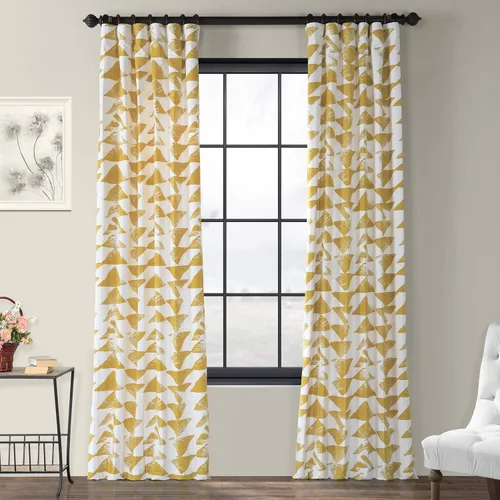 Vista 18 de HPD Half Price Drapes Cortinas estampadas de algodón de 84 pulgadas de largo (1 panel), cortinas de oscurecimiento de habitación para dormitorio