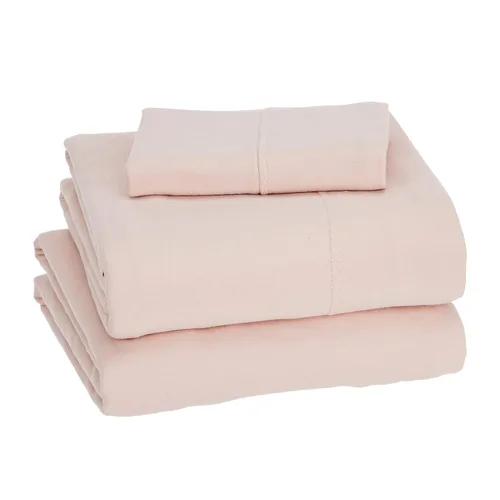 Vista 18 de Amazon Basics - Juego de sábanas de jersey 100% algodón, individual, blanco, liso