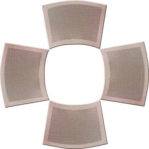 Vista 11 de Juego de 6 manteles individuales de cuña para mesa redonda de vinilo tejido de vinilo antideslizante de plástico (champán)