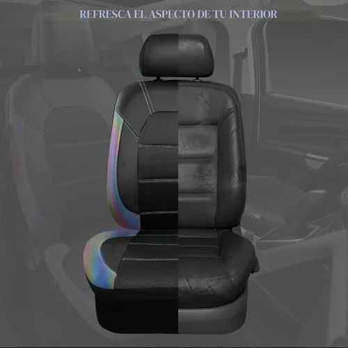Vista 6 de CAR PASS Fundas de cuero para asientos de automóvil, cubierta universal deportiva para automóvil con esponja compuesta de 5mm