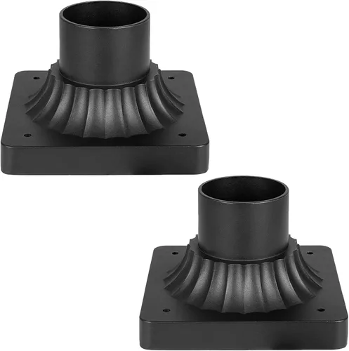 Vista 9 de Darkaway Soporte de base de poste para exteriores, adaptador de luz de poste de 3 pulgadas, base de montaje en muelle con acabado blanco para patio