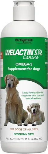 Nutramax Welactin Omega 3 Aceite de pescado para perros, suplemento de salud de la piel y el pelaje, además de apoyo para las articulaciones, el