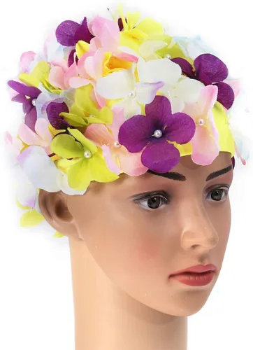 VANZACK Gorros de ducha para mujer, gorro de natación con flores, gorro de natación floral, gorro de natación para mujer