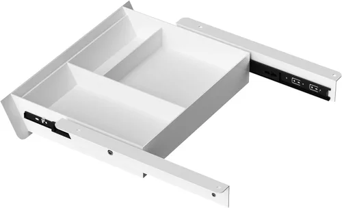 Vista 12 de Under Desk Drawer with Removable Tray, 15.4" Wide 2-in-1 Organizer – 60° Ergonomic Tilt, 4-Compartment Insert for Pens, Phones & Cables, Ball