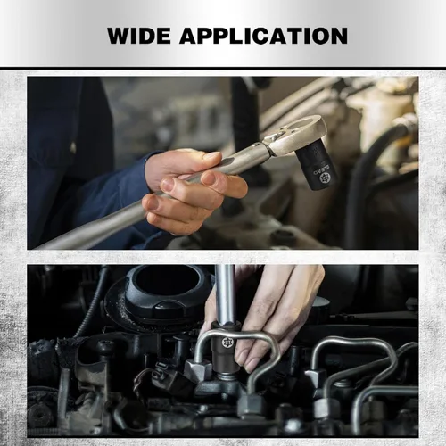 Vista 7 de Juego de llaves de vaso E-Torx invertidas de 17 piezas, acero Cr-V de impacto prémium E4 - E24 Star hembra para llave de impacto 1/2 3/8 1/4 Kit