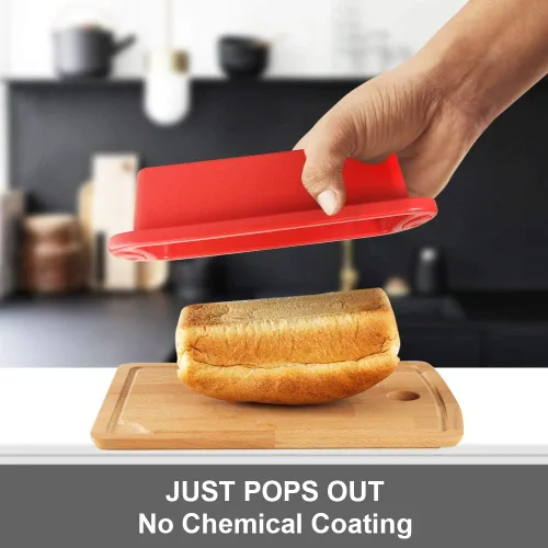 Vista 2 de SILIVO 4 Pack Mini Loaf Pans - Nonstick Mini Bread Loaf Pans, Silicone Small Baking Pans for Loaf, Bread and Meatloaf - 5.7x2.5x2.2 inch