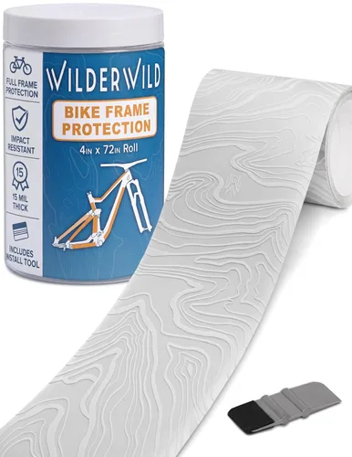 Vista 12 de Cinta de Protección para Marco de Bicicleta - Envoltura de Vinilo Transparente de Alto Impacto Incluye Herramienta (4"x72") Protector de Marco