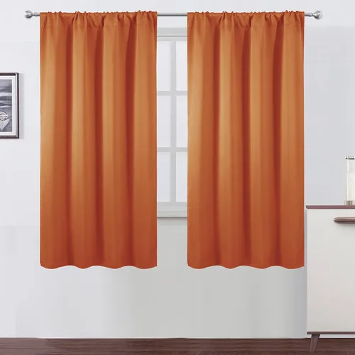 Vista 140 de LEMOMO Cortinas opacas grises, 52 x 84 pulgadas, juego de 2 paneles de cortinas opacas con aislamiento térmico para oscurecer la habitación