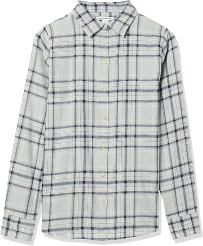 Vista 6 de Tienda Essentials - Camisa de franela ligera para mujer, de manga larga, con ajuste regular y a cuadros