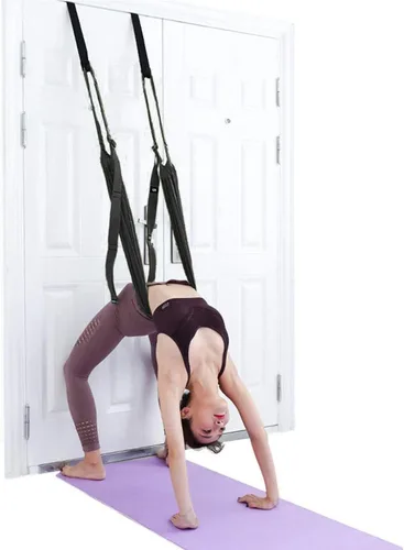 Correa de estiramiento de yoga, fitness, estirador de piernas ajustable, entrenador de asistencia para flexión de espalda, mejora la flexibilidad de
