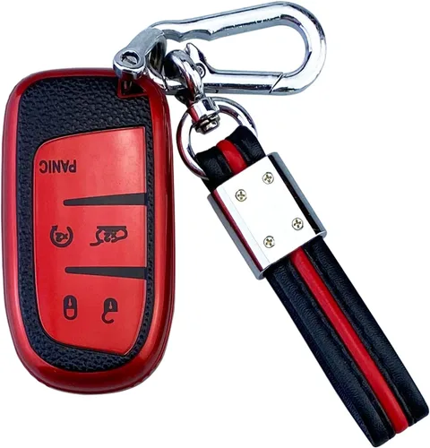 Vista 8 de Funda para Llavero ShuDay Compatible con Jeep Grand Cherokee Renegade Compass Chrysler 200 300 Dodge Ram RAM Durango Charger Challenger Journey