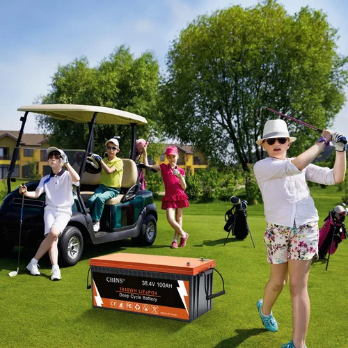 Vista 4 de CHINS Batería de litio para carrito de golf de 36 V, batería LiFePO4 de 36 voltios y 100 Ah, Bluetooth integrado 200 A BMS, incluye cargador de 36 V