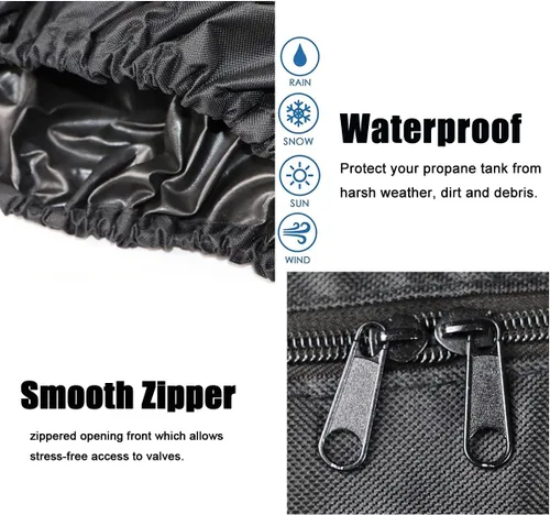 Vista 4 de Versión mejorada cubierta doble para tanque de propano de 30 libras para RV, cubierta de tanque de propano para caravana, para remolque de viaje