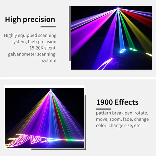 Vista 2 de 1900 Patrones de Luces de Fiesta de Discoteca DJ, Sumger Luz de Proyector Láser de Animación 3D a Todo Color, Iluminación de Escenario Activada por