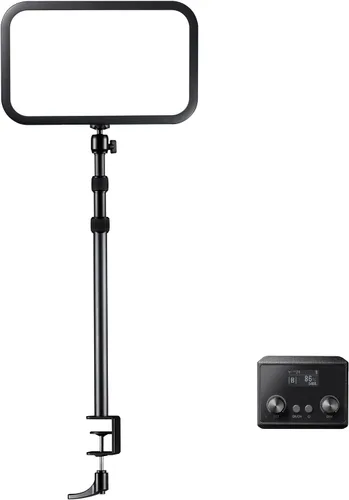 Godox ES45 Luz Clave, luz de vídeo LED con soporte de escritorio extensible, ajuste de brillo del 0-100% y temperatura de color de 2800-6500k,