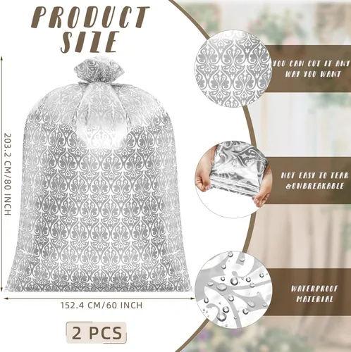 Vista 2 de Teling 2 piezas de bolsas de regalo para bicicleta jumbo de 80 x 60 pulgadas, bolsas de plástico gigantes, bolsas de bicicleta extragrandes
