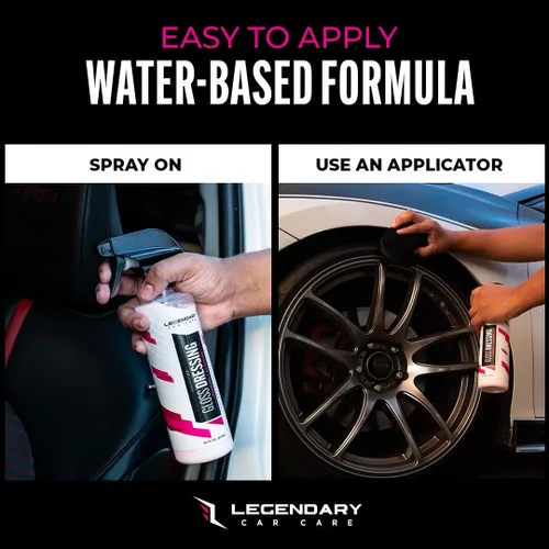 Vista 5 de Legendary Car Care Bundle - Aderezo brillante de 16 onzas y spray limpiador de vidrio de 16 onzas