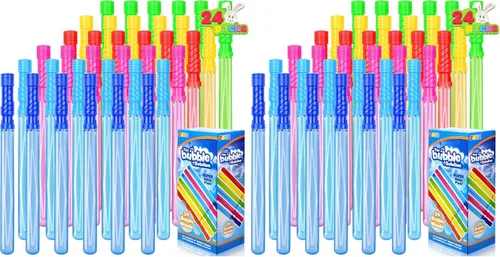JOYIN - Paquete a granel de 24 varitas grandes para burbujas, juguete de verano, uso en actividades al aire libre e interiores, para fiestas