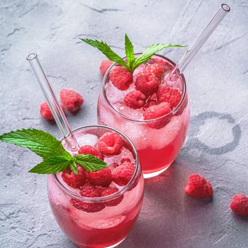 Vista 3 de Hiware, juego de pajitas de vidrio reutilizables, 5 unidades con cepillo de limpieza, 25 cm x 10 mm, aptas para lavavajillas