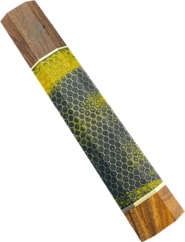 Vista 17 de Mango de cuchillo de resina de panal de abeja, mango octogonal de madera estilo japonés, material para hacer cuchillos, herramienta de bricolaje