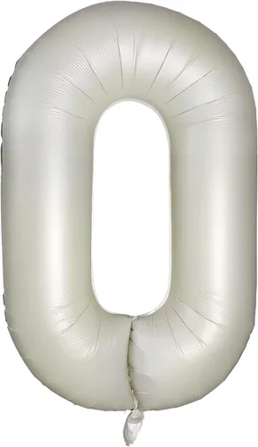 Globos del número 0, color arena blanca cero para cumpleaños 10, 40 pulgadas, blanco crema, números grandes, fiesta de cumpleaños, globos nude,