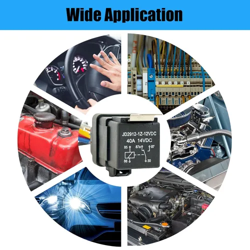 Vista 6 de Paquete de 2 relés y arnés impermeables de 4 pines 40 A 12 V CC, relé automotriz de 12 V resistente para bocinas, arrancadores, ventiladores