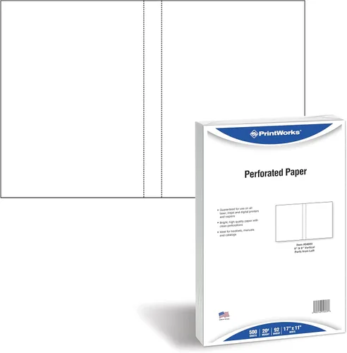Vista 13 de PrintWorks Professional Papel perforado para menús, folletos, formularios y más, 8.5 x 11, 20 libras, 1 perf vertical de 4.25 pulgadas desde