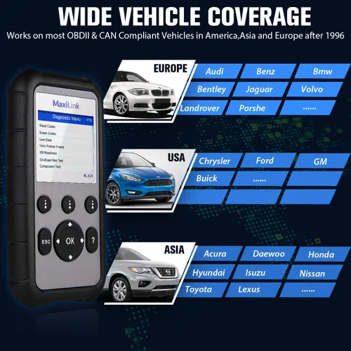 Vista 7 de 2026 Nuevo Autel ML629 Escáner OBD2, herramienta de diagnóstico de transmisión del motor ABS SRS, lector de códigos OBDII completo para mecánicos