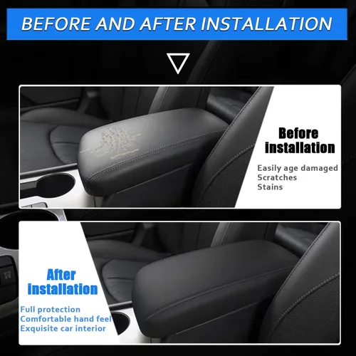 Vista 2 de Funda para reposabrazos de consola central de automóvil para Kia Optima 2016, 2017, 2018, 2019, 2020, de piel, antiarañazos, funda de asiento